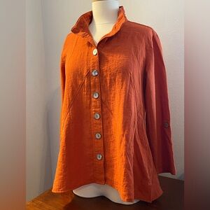 John Mark burnt Orange Button-Down Shirt